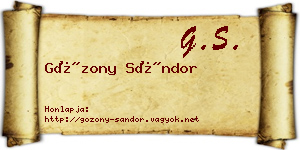 Gózony Sándor névjegykártya