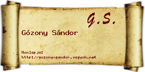 Gózony Sándor névjegykártya