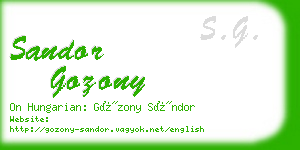 sandor gozony business card